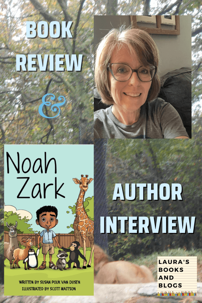 Graphic featuring interview and book review for author Susan Van Dusen